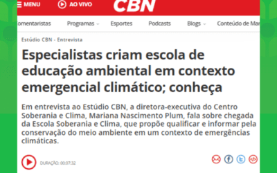 Especialistas criam escola de educação ambiental em contexto emergencial climático; conheça
