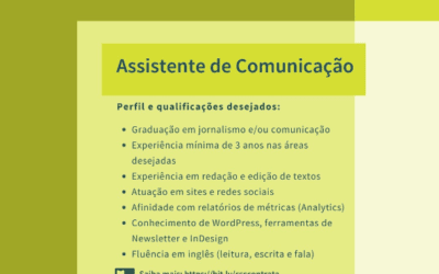 Estamos contratando Assistente de Comunicação