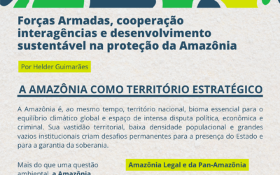 Infográfico “Forças Armadas, cooperação interagências e desenvolvimento sustentável na proteção da Amazônia”